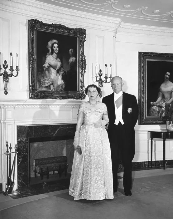 Framed Print : President and Mamie Eisenhower before a dinner at the Ethiopian Embassy in honor of Haile Selassie. May 28, 1954. - (BSLOC_2014_16_80) Framed Print : President and Mamie Eisenhower before a dinner at the Ethiopian Embassy in honor of Haile Selassie. May 28, 1954. - (BSLOC_2014_16_80)