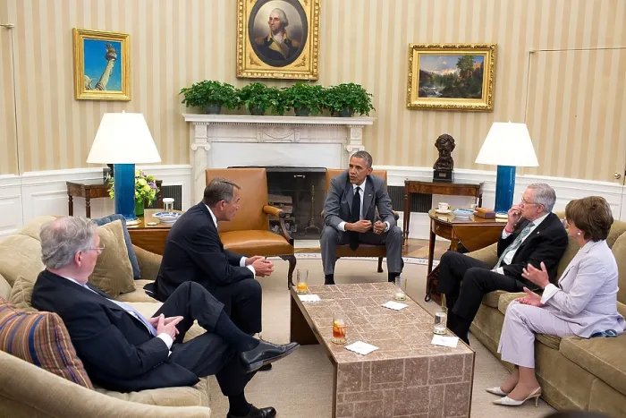 Framed Print : President Obama meets with Congressional leadership on foreign policy issues, including Iraq. June 18, 2014. L-R: Sen Framed Print : President Obama meets with Congressional leadership on foreign policy issues, including Iraq. June 18, 2014. L-R: Sen