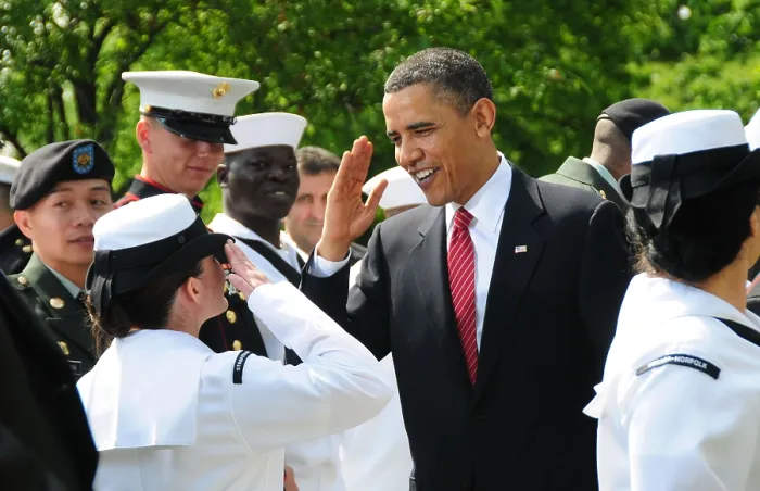 Framed Print : President Obama salutes a sailor following naturalization ceremony at the White House. April 23 2009. (BSLOC_2011_12_370) Framed Print : President Obama salutes a sailor following naturalization ceremony at the White House. April 23 2009. (BSLOC_2011_12_370)