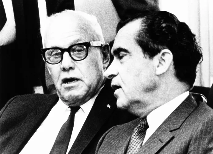 Framed Print : President Richard Nixon with AFL-CIO President George Meany, May 5, 1969. Nixon met with the AFL-CIO Executive Council. (CSU_2015_11_1663) Framed Print : President Richard Nixon with AFL-CIO President George Meany, May 5, 1969. Nixon met with the AFL-CIO Executive Council. (CSU_2015_11_1663)