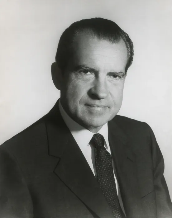 Framed Print : President Richard Nixon in his first term official portrait, 1969. (BSLOC_2015_14_40)