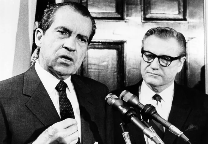 Framed Print : President Richard Nixon and Governor Nelson Rockefeller discussed the governor's gloomy assessment of Latin American relations Framed Print : President Richard Nixon and Governor Nelson Rockefeller discussed the governor's gloomy assessment of Latin American relations