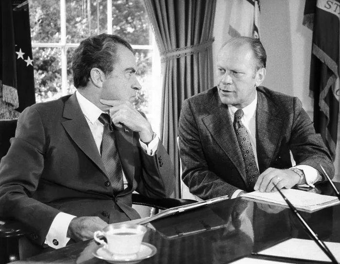 Framed Print : President Richard Nixon with House Minority Leader Gerald Ford Framed Print : President Richard Nixon with House Minority Leader Gerald Ford
