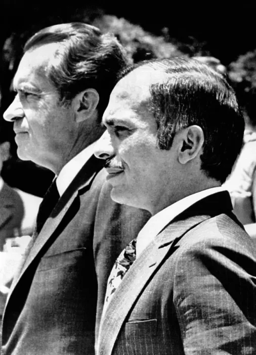 Framed Print : President Richard Nixon and King Hussein of Jordan. They met at the Zahran Palace on June 18, 1974. (CSU_ALPHA_588) CSU Archives / Everett Collection