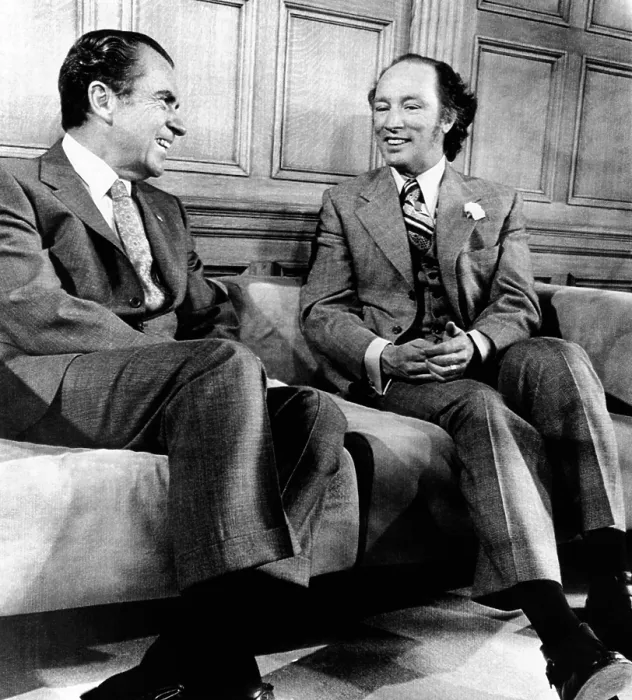 Framed Print : President Richard Nixon (left) and Canadian Prime Minister Elliott Trudeau in his Parliament Hill office. April 14, 1972. (CSU_ALPHA_547) CSU Archives / Everett Collection
