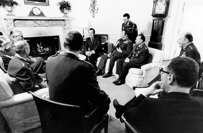 Framed Print : President Richard Nixon met with Military commanders from member nations of the Central Treaty Organization (CENTO) at the White House
