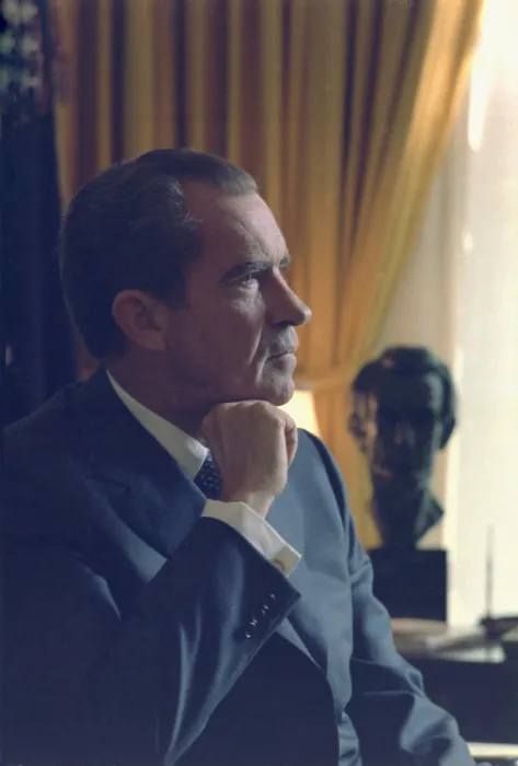 Framed Print : President Richard Nixon in a self-consciously posed official portrait taken in the Oval Office. Sept. 25 1970 Framed Print : President Richard Nixon in a self-consciously posed official portrait taken in the Oval Office. Sept. 25 1970