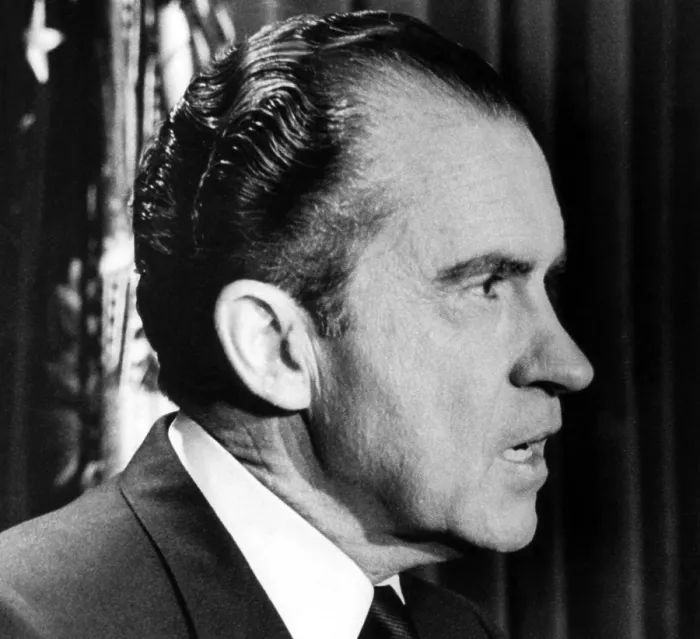 Framed Print : President Richard Nixon in the White House after giving a nationally broadcast speech, Washington D.C. October 17, 1969.. Courtesy: CSU Archives  /  Everett Collection