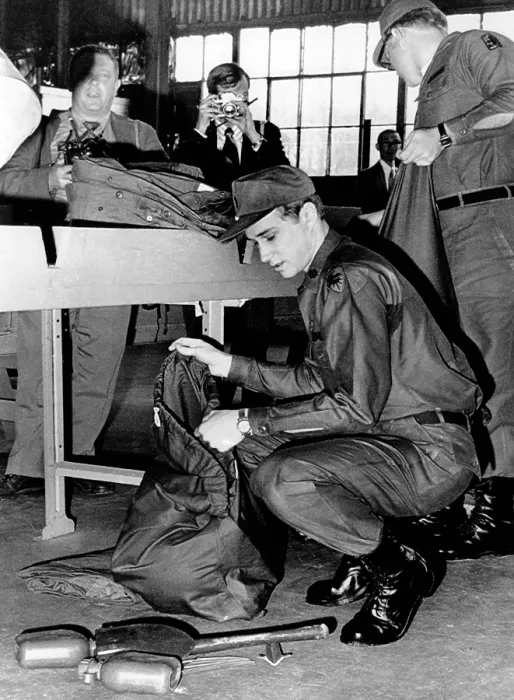 Framed Print : President Richard Nixon's son-in-law begins basic training. Surrounded by photographers, First Lt