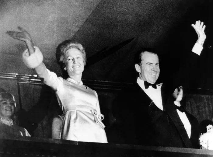 Framed Print : President Richard and Pat Nixon at the 1973 Inaugural Concerts. They are in the presidential box at the Eisenhower Theater at the John F. Kennedy Center. Jan 19, 1973