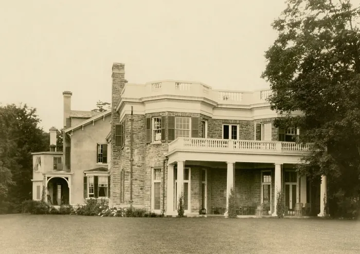 Framed Print : President Roosevelt's Hyde Park, N.Y. home on the Springwood estate. 1933. View of the southern part of the structure with field stone addition made in 1916. (BSLOC_2013_6_39) Framed Print : President Roosevelt's Hyde Park, N.Y. home on the Springwood estate. 1933. View of the southern part of the structure with field stone addition made in 1916. (BSLOC_2013_6_39)