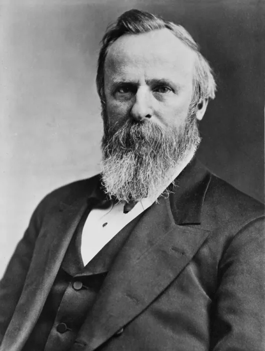Framed Print : President Rutherford B. Hayes (1822-1893), elected in 1876, running against Democrat Samuel Tilden