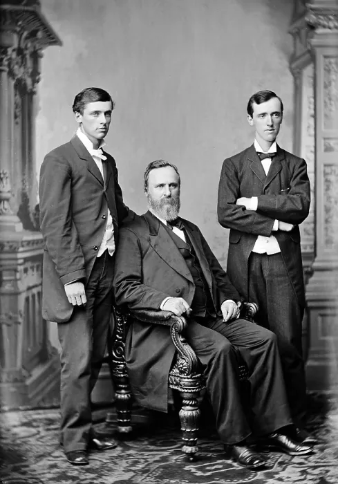 Framed Print : President Rutherford B. Hayes and two sons