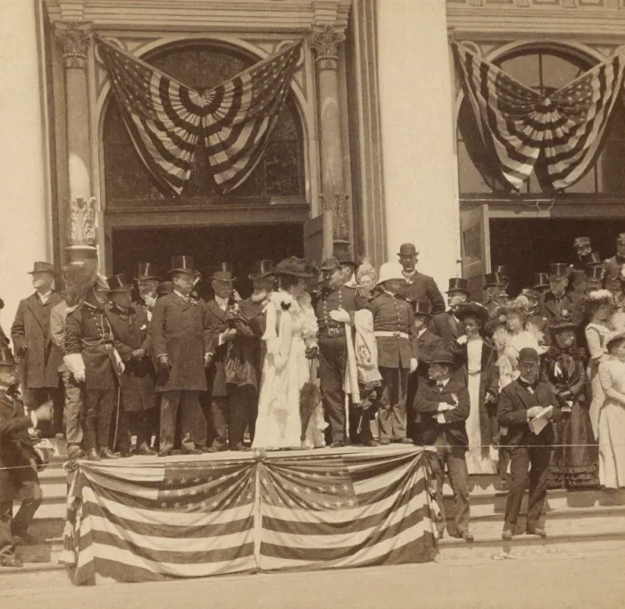 Framed Print : President Theodore and First Lady Edith Roosevelt and others reviewing a parade in Charleston, S.C Framed Print : President Theodore and First Lady Edith Roosevelt and others reviewing a parade in Charleston, S.C