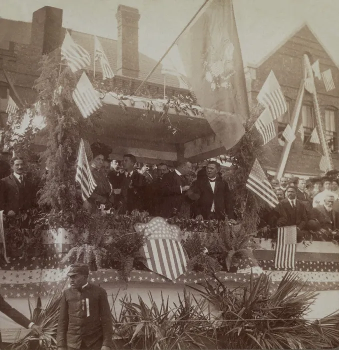 Framed Print : President Theodore Roosevelt and Booker Washington watching a parade at the Tuskegee Institute. Oct. 24, 1905 Framed Print : President Theodore Roosevelt and Booker Washington watching a parade at the Tuskegee Institute. Oct. 24, 1905