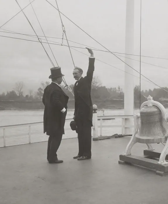 Framed Print : President Theodore Roosevelt and Forest Service Chief, Gifford Pinchot, on SS Mississippi. Oct. 1-6, 1907