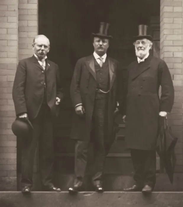 Framed Print : President Theodore Roosevelt, John Heyl Vincent, and Jacob Riis at Chautauqua NY, Aug. 11 1905