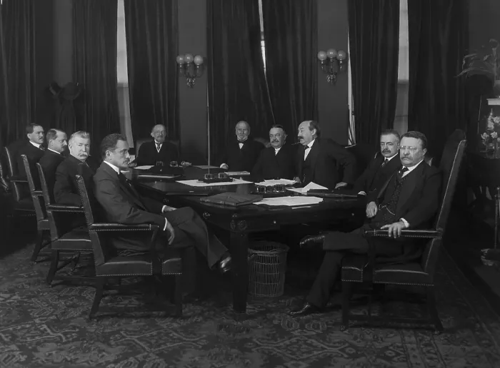 Framed Print : President Theodore Roosevelt with members of his cabinet 1908 Framed Print : President Theodore Roosevelt with members of his cabinet 1908