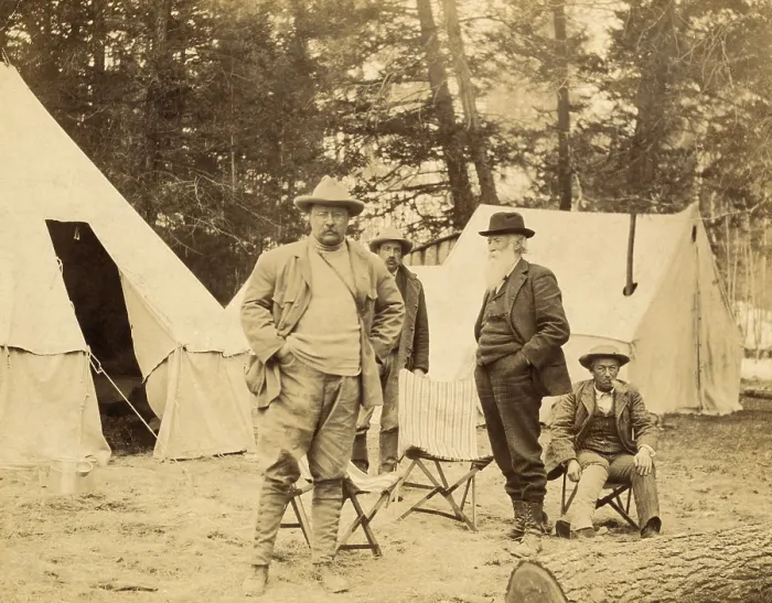 Framed Print : President Theodore Roosevelts camp near Losser Creek in Yellowstone National Park, April 1903