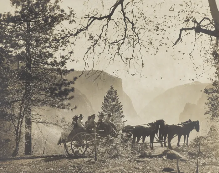 Framed Print : President Theodore Roosevelts party in a horse drawn carriage at Inspiration Point, Yosemite Valley. TR traveled with John Muir and others, May 15-17, 1903 Framed Print : President Theodore Roosevelts party in a horse drawn carriage at Inspiration Point, Yosemite Valley. TR traveled with John Muir and others, May 15-17, 1903