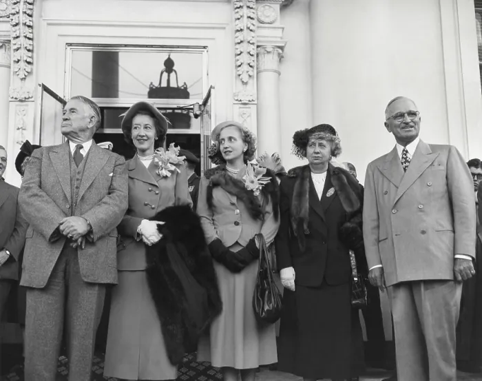 Framed Print : President Truman and VP-elect Barkley at the White House after 1948 election
