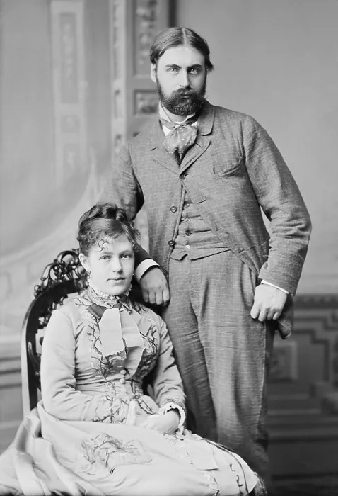 Framed Print : President Ulysses Grant's only daughter, Nellie, with her new husband, Algernon Sartoris a British diplomat in 1874