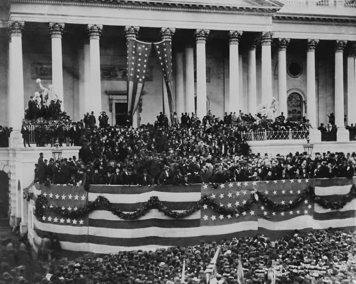 Framed Print : President Ulysses S. Grant delivering his second inaugural address, March 4, 1873 Framed Print : President Ulysses S. Grant delivering his second inaugural address, March 4, 1873