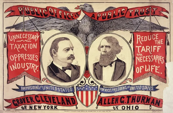 Framed Print : For President of the United States, Grover Cleveland of New York ; For Vice-President of the United States, Allen G. Thurman of Ohio. 1888