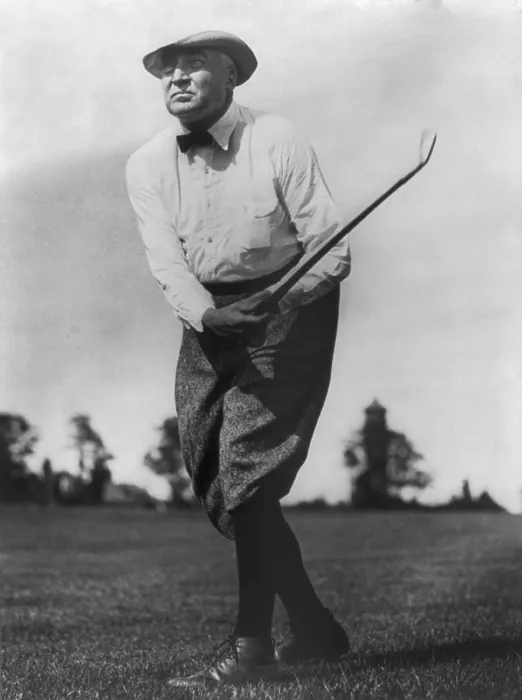 Framed Print : President Warren G. Harding (1865-1923), swinging golf club