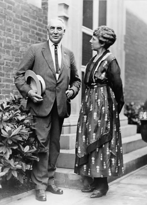 Framed Print : President Warren Harding with First Lady Florence Kling Harding in 1920