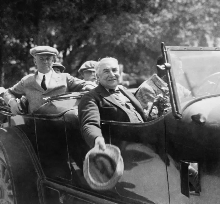 Framed Print : President Warren Harding riding in a car in Florida, March 1923 Framed Print : President Warren Harding riding in a car in Florida, March 1923
