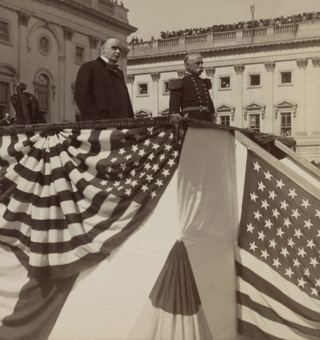 Framed Print : President William McKinley honors Admiral George Dewey at US Capitol, Oct. 3, 1899