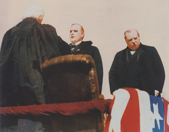 Framed Print : President William McKinley takes the oath of office from Chief Justice Melville Fuller Framed Print : President William McKinley takes the oath of office from Chief Justice Melville Fuller