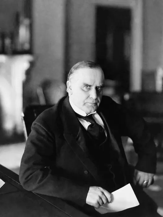 Framed Print : President William McKinley in the White House, in 1898, the year of the Spanish American War