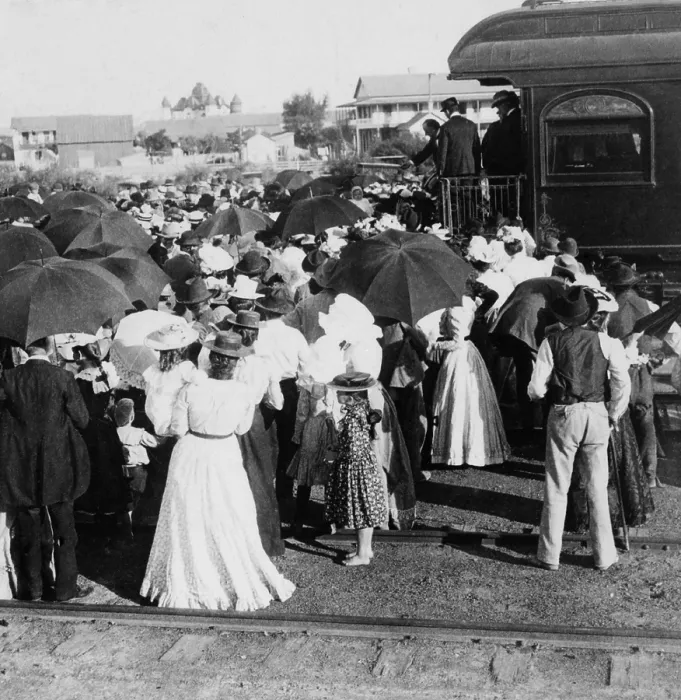 Framed Print : President William McKinleys eight car train took him on a four week tour of the US in May 1901