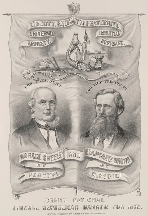 Framed Print : Presidential campaign banner for the 1872 Liberal Republican Party