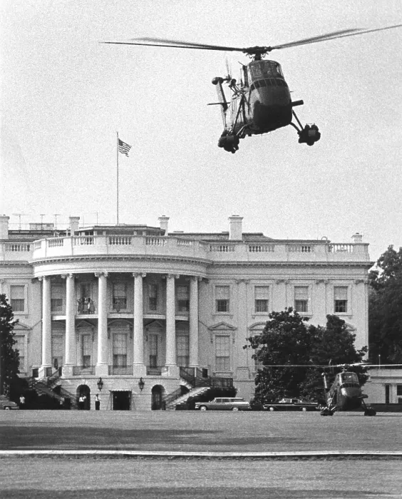 Framed Print : Presidential helicopters at the White House. July 3, 1958. Eisenhower suggested and the Secret Service approved the new mode of presidential transportation Framed Print : Presidential helicopters at the White House. July 3, 1958. Eisenhower suggested and the Secret Service approved the new mode of presidential transportation