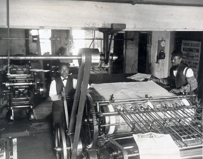 Framed Print : Press room of the Planet newspaper, Richmond, Virginia. 1899 Framed Print : Press room of the Planet newspaper, Richmond, Virginia. 1899