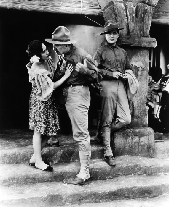 Framed Print : WHAT PRICE GLORY, Dolores del Rio, Victor McLaglen, Edmund Lowe, 1926, TM and Copyright (c) 20th Century-Fox Film Corp. All Rights Reserved Framed Print : WHAT PRICE GLORY, Dolores del Rio, Victor McLaglen, Edmund Lowe, 1926, TM and Copyright (c) 20th Century-Fox Film Corp. All Rights Reserved