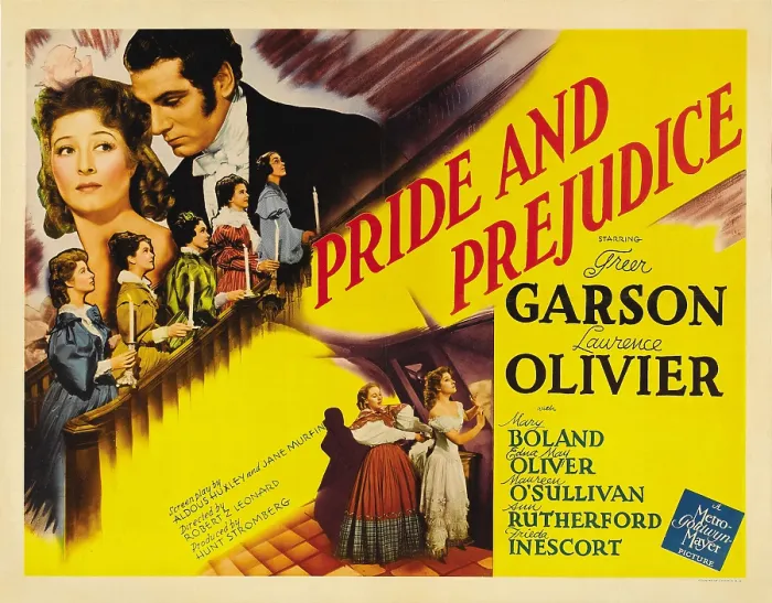 Framed Print : PRIDE AND PREJUDICE, top left from left: Greer Garson, Laurence Olivier, bottom far right: Greer Garson, 1940