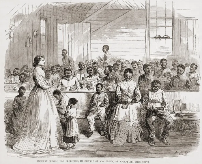 Framed Print : Primary school for freedmen, at Vicksburg, Mississippi, June 1866