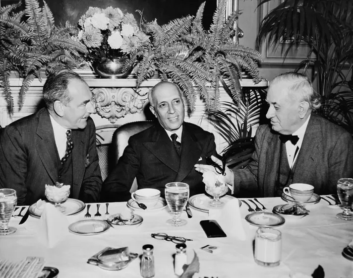 Framed Print : Prime Minister Jawaharlal Nehru at a Capitol luncheon, Oct. 13, 1949. L-R: Sec. of State Dean Acheson, Prime Minister of India Nehru, and Sen. Tom Connally. - (BSLOC_2014_15_103)