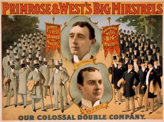 Framed Print : Primrose & West's BIG MINSTRELS were among the most successful of the later minstrel shows. Poster includes portraits of George Primrose and William H. Billy West. 1896