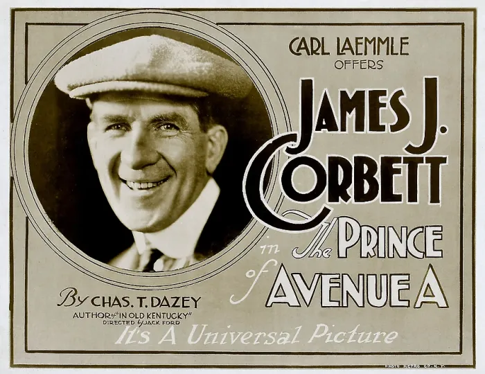 Framed Print : THE PRINCE OF AVENUE A, James J. Corbett on Title card to lobbycard set, 1920 Framed Print : THE PRINCE OF AVENUE A, James J. Corbett on Title card to lobbycard set, 1920