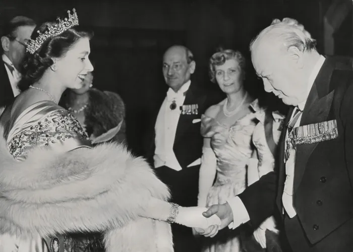 Framed Print : Princess Elizabeth welcomes Winston Churchill and Prime Minister Clement Atlee at Guildhall Framed Print : Princess Elizabeth welcomes Winston Churchill and Prime Minister Clement Atlee at Guildhall