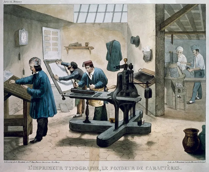 Framed Print : Printing press. Typograph and character printer. Litography. FRANCE. Paris. Musee Carnavalet (Carnavalet Museum). - BeBa / Iberfoto / Everett Collection (378748)**US SALES ONLY** Framed Print : Printing press. Typograph and character printer. Litography. FRANCE. Paris. Musee Carnavalet (Carnavalet Museum). - BeBa / Iberfoto / Everett Collection (378748)**US SALES ONLY**