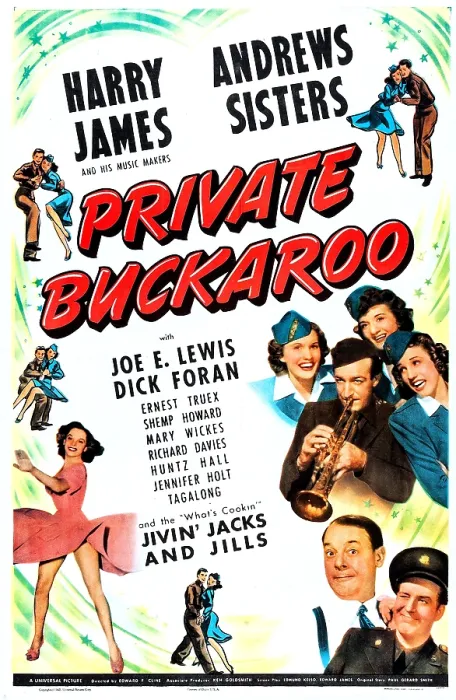 Framed Print : PRIVATE BUCKAROO, US poster, middle right: Harry James, The Andrews Sisters, bottom right from left: Joe E. Lewis, Dick Foran, bottom left: Jennifer Holt, 1942 Framed Print : PRIVATE BUCKAROO, US poster, middle right: Harry James, The Andrews Sisters, bottom right from left: Joe E. Lewis, Dick Foran, bottom left: Jennifer Holt, 1942