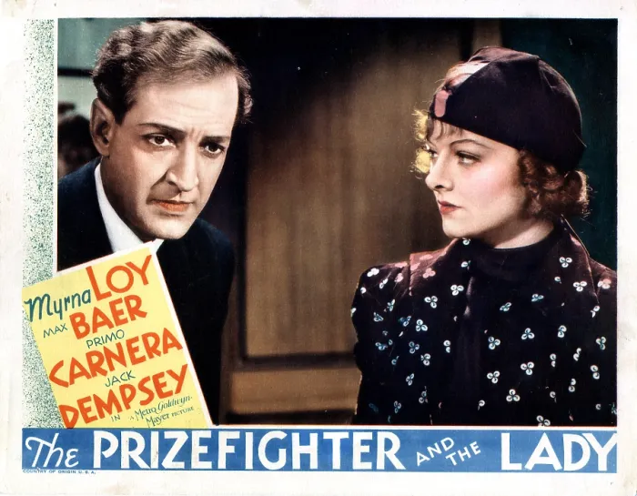 Framed Print : THE PRIZEFIGHTER AND THE LADY, from left, Otto Kruger, Myrna Loy, 1933