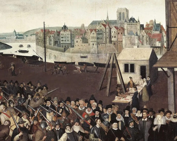 Framed Print : Procession of the Holy League Leaving the Saint-Jean Arch. 1590. Detail. French anonymous. Oil on canvas. FRANCE. Paris. Muse Carnavalet (Carnavalet Museum) Framed Print : Procession of the Holy League Leaving the Saint-Jean Arch. 1590. Detail. French anonymous. Oil on canvas. FRANCE. Paris. Muse Carnavalet (Carnavalet Museum)