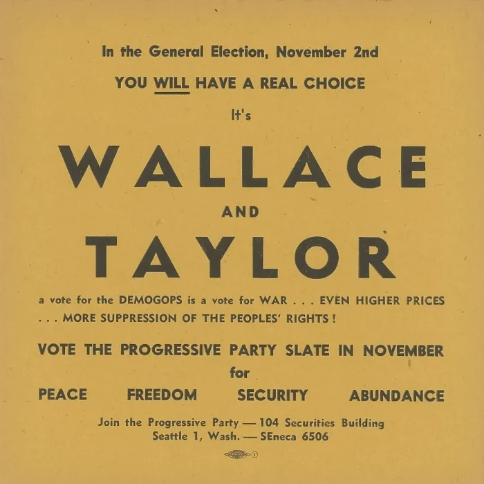 Framed Print : Progressive Party campaign poster in the 1948 U.S. Presidential election. It reads, a vote for the Demogops is a vote for War... Even higher prices Framed Print : Progressive Party campaign poster in the 1948 U.S. Presidential election. It reads, a vote for the Demogops is a vote for War... Even higher prices